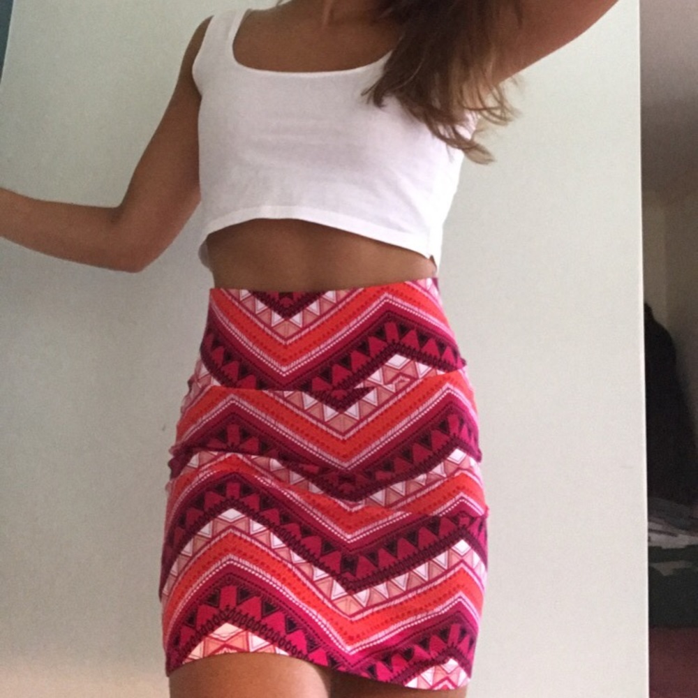 Pink mini skirt